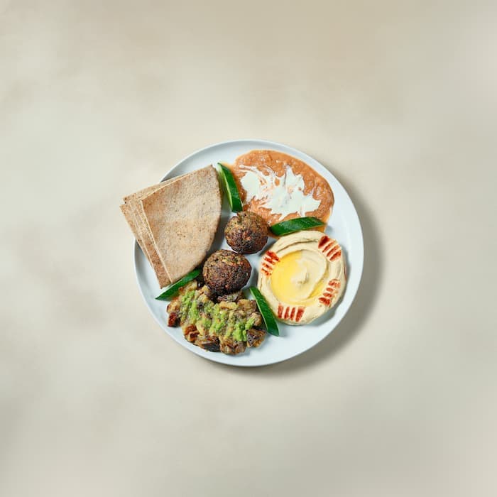 Arabic Breakfast Platter with pita bread