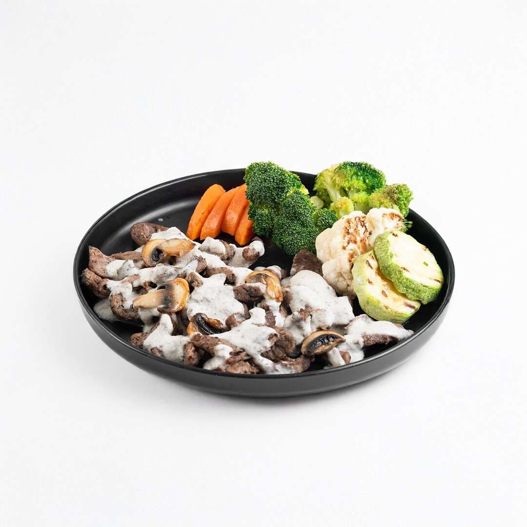 Steak Mushroom Sauce with Veggies