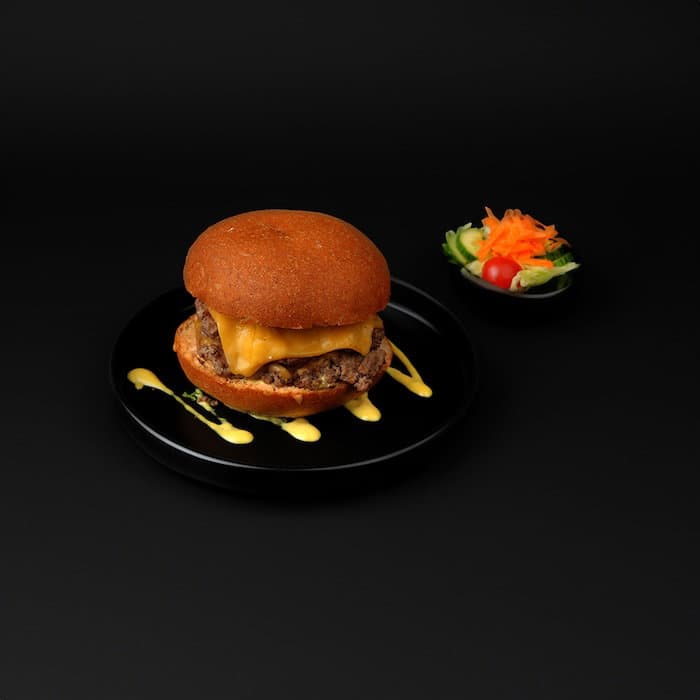 Smashed Cheese Burger with super green side salad