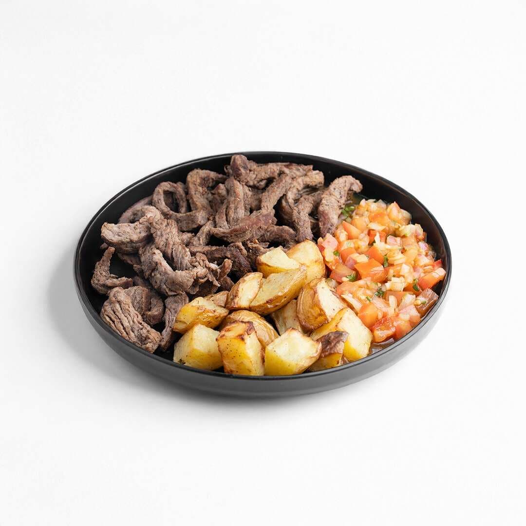 Steak with Argentinean Tomato Salsa and Baked Potato