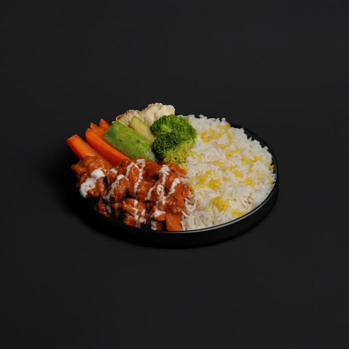 Beef Butter Sauce with Rice and Veggies