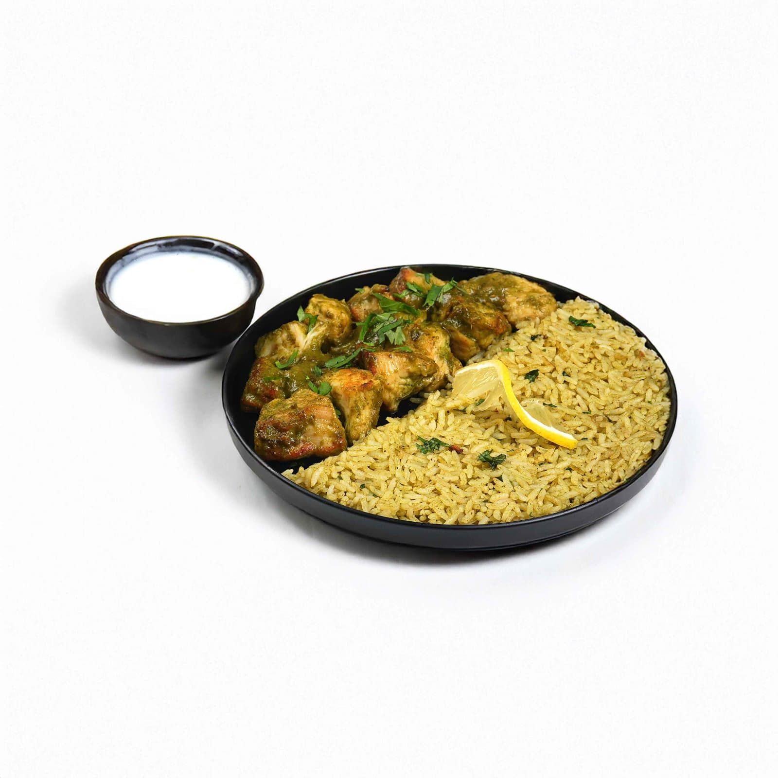 Green Thai Chicken Curry with Basmati Rice with Yogurt sauce