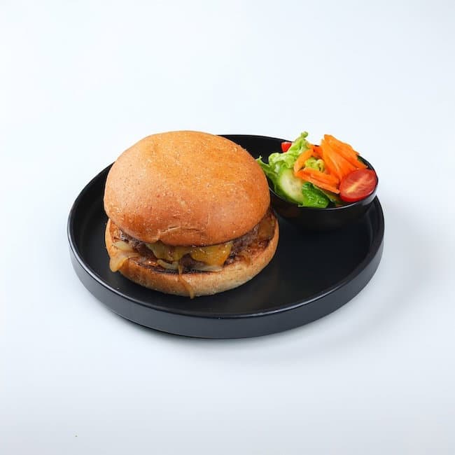 Beef Burger with Caramalized Onion Gouda  Cheese